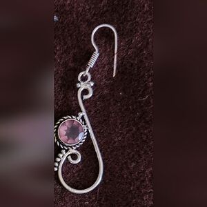Very Unique .925 and Amethyst Swirl Earrings